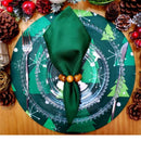 Kit 4 Capas Sousplat árvore De Natal Verde 35cmx35cm - UN / 4