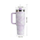 Copo Térmico Estilo Quencher Marmorizado 1200ml  Cor:rosa