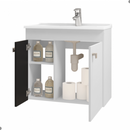 Gabinete Para Banheiro Espelheira Branco Preto
