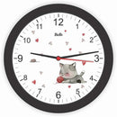 Relógio De Parede Redondo Gatinho Preto 21,7cm