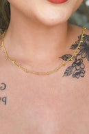 Colar Corrente Com Bolinhas Banhado Em Ouro 18k Cor:dourado