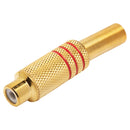 Conector Rca Femea Metal Gold Vermelho Storm 10 Unidades