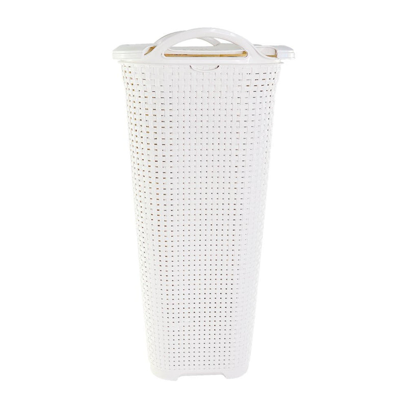 Cesto Rattan Tampa Basculada Branco