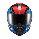 Capacete Texx Fecha Kaiman Vector Azu Verm Pret Branc Bril 58