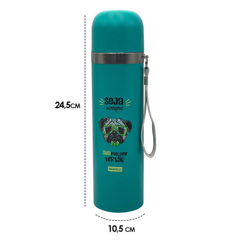 Garrafa Color Estampa Pet Inox 480ml - Verde