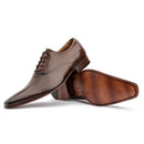 Sapato Oxford Masculino Solado De Couro Cromo Argentino Marrom - GIB327CRMMOU
