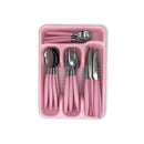 Jogo De Talheres Faqueiro Aço Inox Com Gaveteiro - Rosa