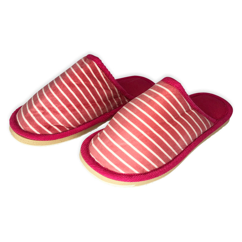 Pantufa Feminina com Listras Pink 38/39