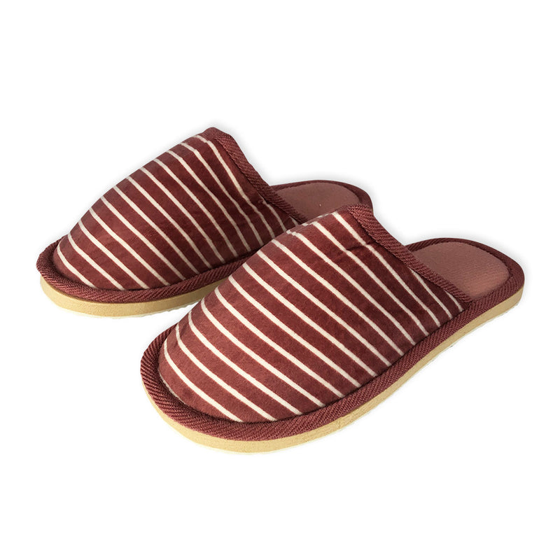 Pantufa Feminina com Listras Rosa 40/41