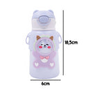 Garrafinha C/ Canudo Squeeze Infantil Garrafa Térmica Lilás