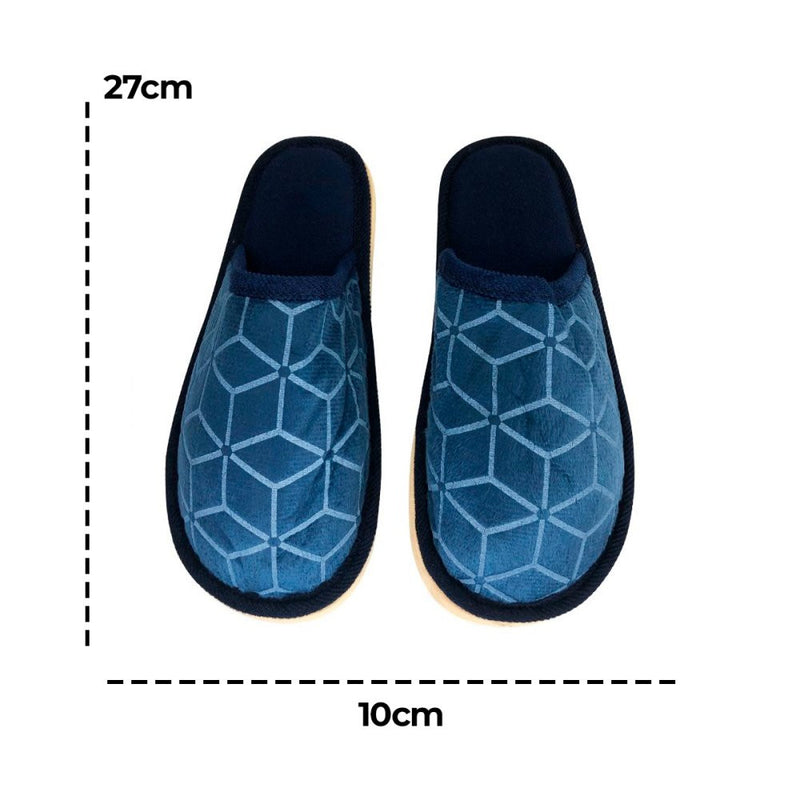 Pantufa Masculina Macia Estampada Azul 40/41