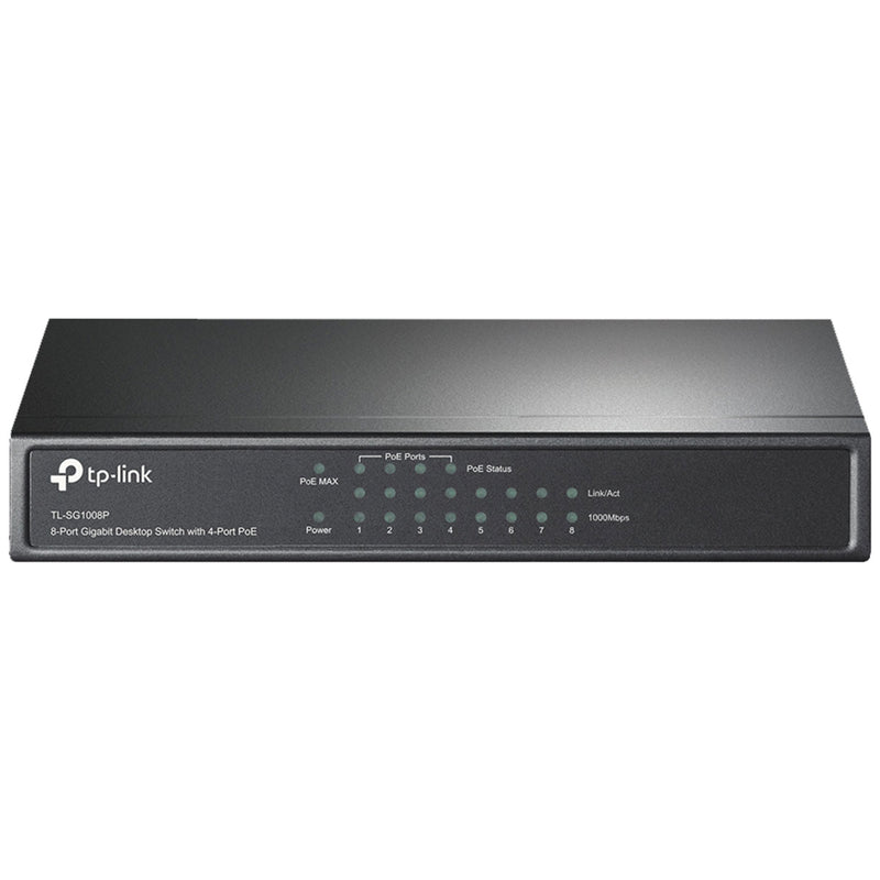 Switch Gigabit 10/100/1000 8 Portas C/ 4 Portas Poe+ Tl-sg1008p Smb