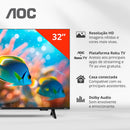 Smart TV AOC 32" Roku TV HD - 32S5155/78G