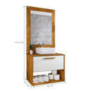 Conjunto Gabinete Cuba Espelho Banheiro Naturalle Branco