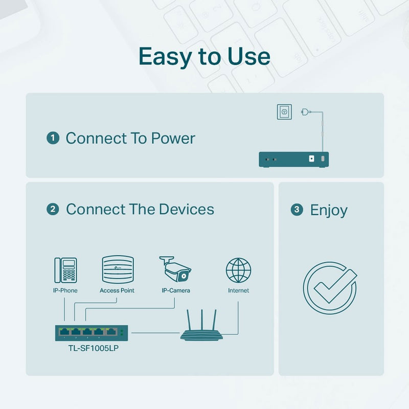 Switch Poe 5 Portas Fast 10/100 (4 Portas Poe) Tl-sf1005lp Smb