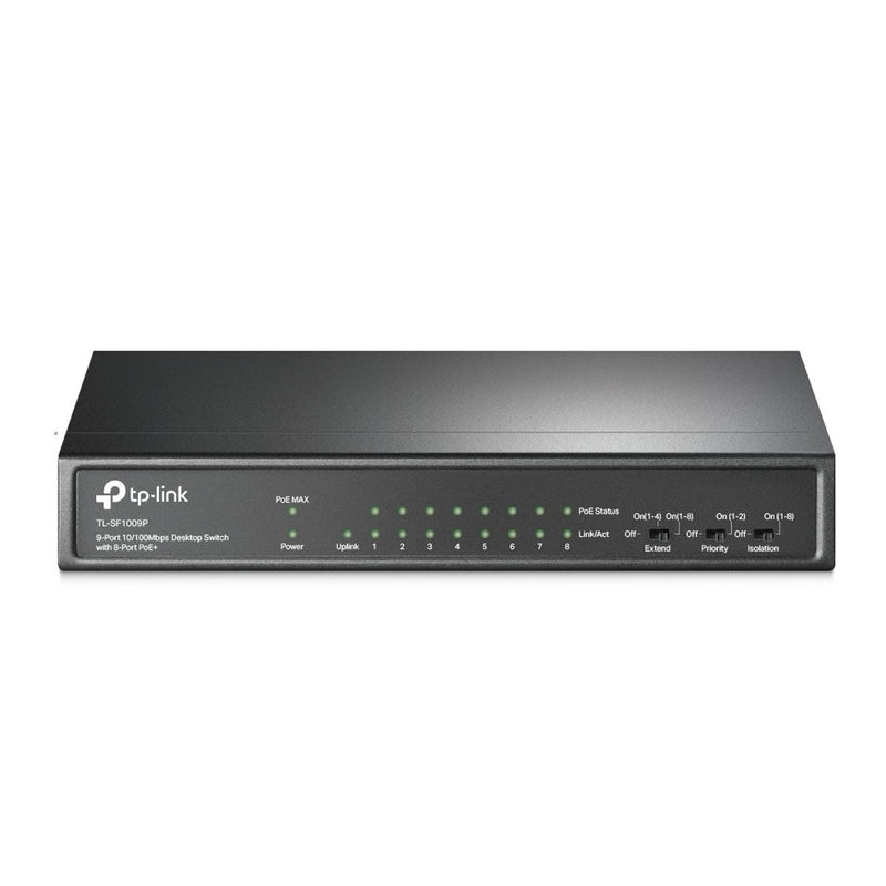 Switch Poe 9 Portas Fast 10/100 (8 Portas Poe+) Tl-sf1009p Smb