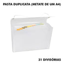 Pasta Duplicata Sanfonada 1/2 Ofício C/31 Divisórias