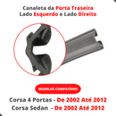 Par Borracha Vidro Canaleta Traseira Corsa 4 Porta 02 A 2012