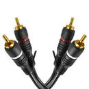 CABO DE ÁUDIO EVUS C-017 2 RCA MACHO X 2 RCA MACHO GOLD - 1,5M