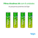 Pilha Alcalina Aa Elgin Pacote Promocional Pague 7 Leve 8