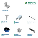 ESTRUTURA TELHA ONDULADA METALICA Z PARA 4 PLACAS PRATYC