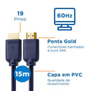 CABO HDMI AQUÁRIO 4K15 4K MACHO X MACHO 2.0 15M