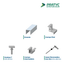 ESTRUTURA TELHA FIBROMETALICA VIGA DE AÇO PARA 4 PLACAS PRATYC