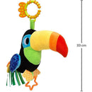 Pelúcia Tucano Zaza Com Chocalho, Mordedor E Argola