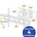 SUPORTE PARA TV MULTIARTICULADO AQUÁRIO SAV-4600 DE 37" A 80"