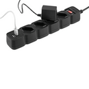 PROTETOR ELETRÔNICO INTELBRAS EPE204 USB+ 4 TOMADAS 2 USB PRETO