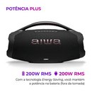 CAIXA DE SOM BOOMBOX PLUS AIWA BBS-01B 200W BLUETOOTH
