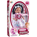 Boneca Com Mecanismo Angelina Negra 62 Frases 48cm