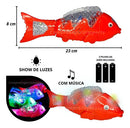 Peixe Musical C/ Luz Led Bate Cauda Brinquedo