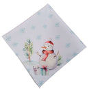 Kit 4 Guardanapos De Tecido Boneco De Neve Branco 40cmx40cm - UN / 4