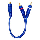 Cabo De áudio Y 1 Rca Fêmea + 2 Rca Macho Gold Azul - PC / 5