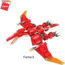 Brinquedo Para Montar Combo Dinossauros 287 Peças Vermelho