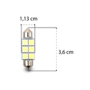 LÂMPADA LED TARPONN TORPEDO TP-5053 SJ-5050-6SMD 36MM C/2