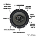 Alto-falante 6" Leson Diamond Ld6-tx Triaxial 140w Rms 4 Ohms Par