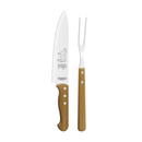 Kit Churrasco Tramontina Com Tábua E Cabos Em Madeira Natural 03 Peças