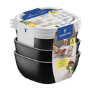 Jogo De Potes Tramontina Mixcolor 03 Peças 300ml Preto