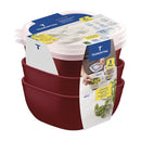 Jogo De Potes Tramontina Mixcolor 03 Peças 600ml Vermelho