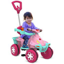 Veículo Para Bebê Smart Quad Rosa Passeio E Pedal Com Haste Direcionável
