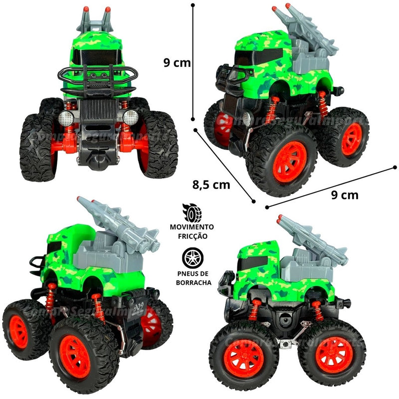 Caminhão De Brinquedo Militar Rodas A Fricção Emborrachadas