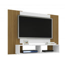 Painel Para Tv Ripado Madeira Nicho Suspenso Branco Ripado