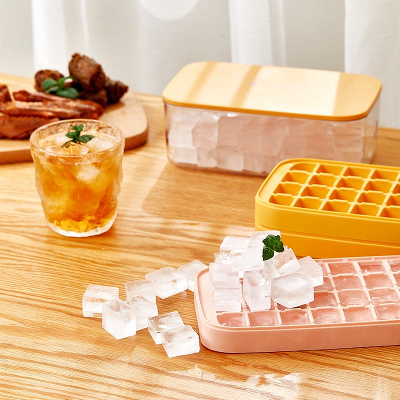 Bandeja Gelo Silicone Com Armazenamento E Tampa 36 Cubos