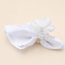 Maison Charlo Kit 12 Porta Guardanapos Crisântemo Branco Neve