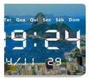 Relógio Digital Decoração Fundo Praia Copacabana
