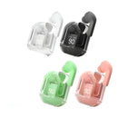 Fone Bluetooth Case Transparente Visor Digital Lcd Tws Preto