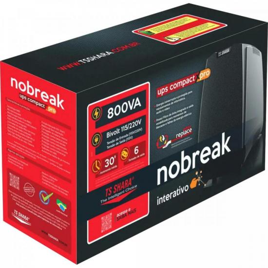 Nobreak 800VA 7Ah Bivolt Ups Compact Ts Shara