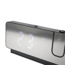 Relogio Alarme Led Espelhado Usb Com Projetode De Hora Preto